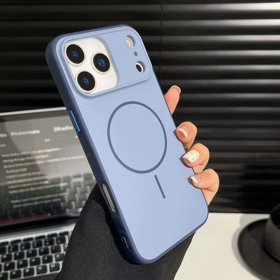for iPhone 16 Magnetic Case, Compatible with MagSafe, Ultra Slim Hybrid TPU PC Shockproof Lightweight Anti-Scratch Anti-Slip Drop Protection Phone Case for Men and Women, Blue