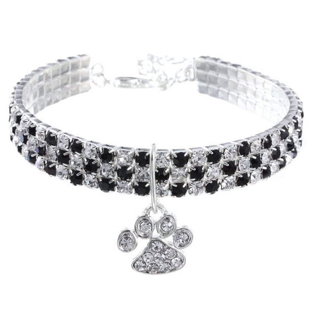 Zhuge Collar de decoración para mascotas, accesorio para gatos y perros, rango ajustable, collar para cachorros, gatos, accesorios de aseo para mascotas, negro, M