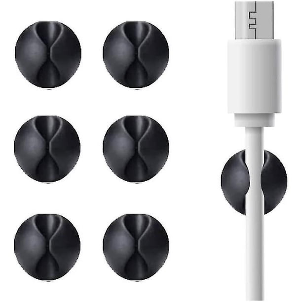 Organizador de cables con clips para cables, abrazadera autoadhesiva para sistema de gestión de cables para cargar cables de red USB, auriculares, para coche, escritorio, oficina y hogar.