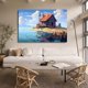 thumbnail image 2 of Póster de lienzo de Una cabaña junto al lago, decoración de dormitorio, paisaje deportivo, decoración de oficina, regalo, estilo marco, 20 x 30 cm, 2 of 8