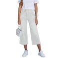 thumbnail image 2 of Wide Leg Pants for Women Capri with Drawstring Elastic Waist Casual Stretch Denim Pants for Summer Daily Wear, 2 of 7