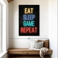 thumbnail image 2 of Elephant Stock Neon Eat Sleep Game Repeat Wall Art - Vertical Canvas Wall Art - Living Room Wall Decor - Hobbies And Lifestyle Canvas - Brown And Beige Decor - 32" x 48", 2 of 8