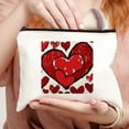 thumbnail image 2 of Pratyus Tote Bag Pink Love Cosmetic Bag with Hearts Love Symbolism for Women Friends Travel Essentials Ladies Accessories White, 2 of 6