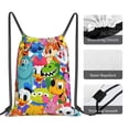 thumbnail image 4 of TEQUAN Drawstring Backpack Sports Gym Sackpack, Cartoon Cute Animals Colorful Prints Polyester Water Resistant String Bag for Women Men, 4 of 8