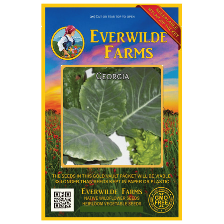 Everwilde Farms - 2000 Georgia Collard Seeds - Gold Vault Jumbo Bulk Seed