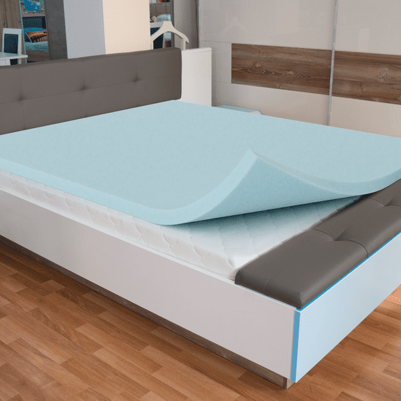 2" Gel-Infused Memory Foam Mattress Topper – Twin Size (54" x 75"), Cooling, Ventilated, No Cover