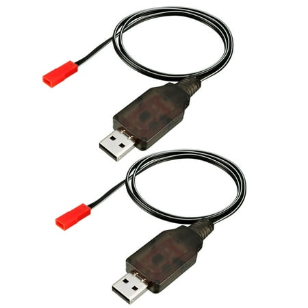 2pcs JST-2P USB Charging Cable for RC Car 7.2V 250mA Ni-MH Ni-CD