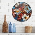 thumbnail image 3 of Yayeee Wall Clock Battery Operated 9.5" Silent Quartz Non-Ticking for Living Room Decor, Vibrant Floral, 3 of 8