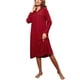 thumbnail image 3 of Camisón de manga larga para mujer, botón de solapa, escote en V, diseño a cuadros rojos, camisón largo suelto para mujer, rojo XXL, 3 of 8