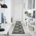 thumbnail image 4 of Yayeee Runner Rug for Bedroom 2'x6' Machine Washable Hallway Non Slip Mat, Green Peacock Pattern, 4 of 8
