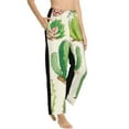 thumbnail image 2 of Uemuo Cactus And Succulent Pattern Women's Wide Leg Palazzo Lounge Pants with Pockets Light Weight Loose Comfy Casual Pajama Pants-Large, 2 of 9