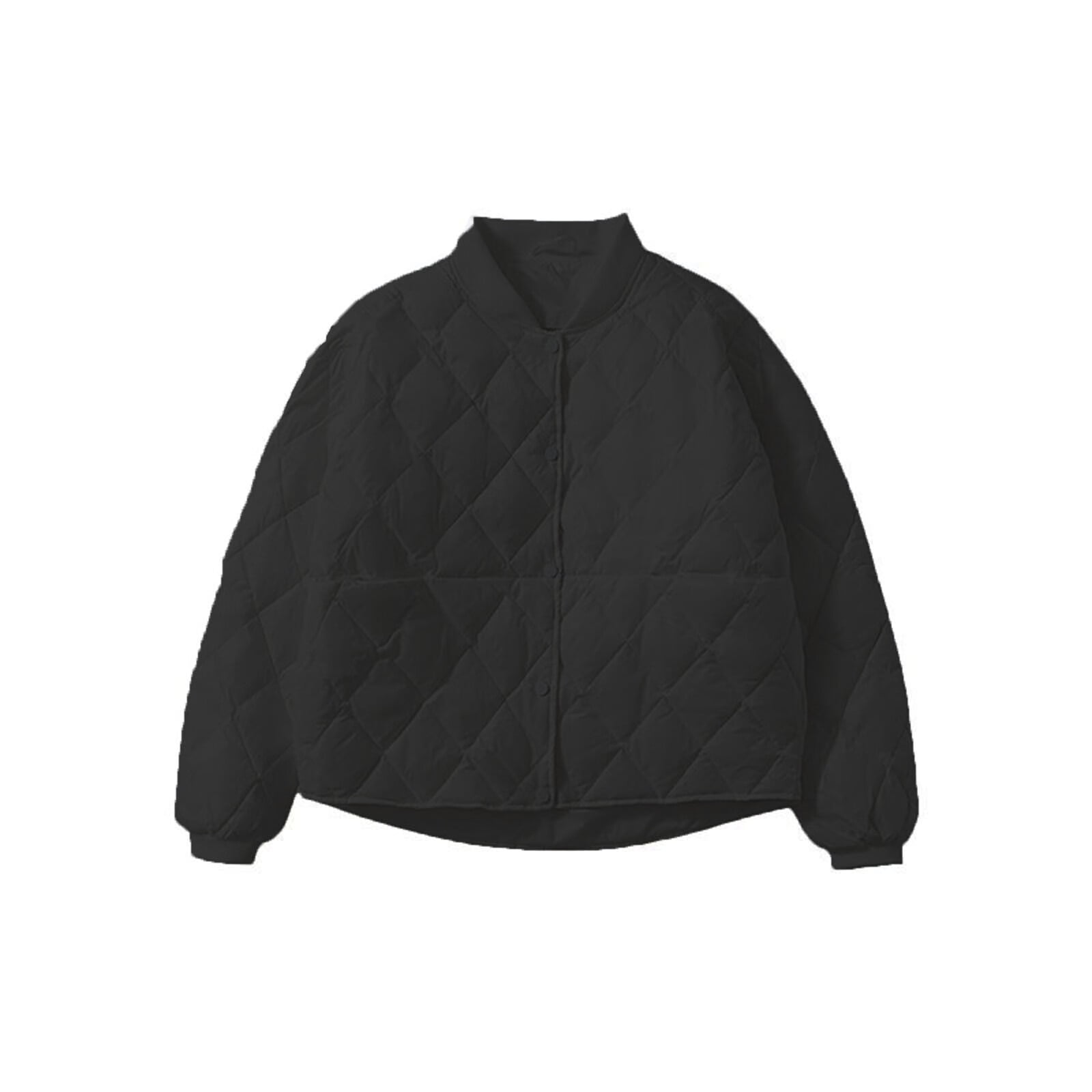 Fomlatr Women's Lightweight Warm Quilted Cotton Jacket Long Sleeve Top