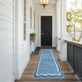thumbnail image 6 of Scalloped Area Rugs 2x6 Washable Modern Runner Rug with Non-Slip Backing, Stain-Resistant Foldable Floor Mat, Contemporary Low Pile Accent Carpet for Kitchen, Bedroom, Blue, 6 of 7