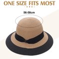 thumbnail image 2 of 56-58 cm circunferencia del sombrero sombrero de paja de cúpula femenina verano ala grande playa vacaciones sombrero para el sol plegable protector solar sombrero para el sol, 2 of 5