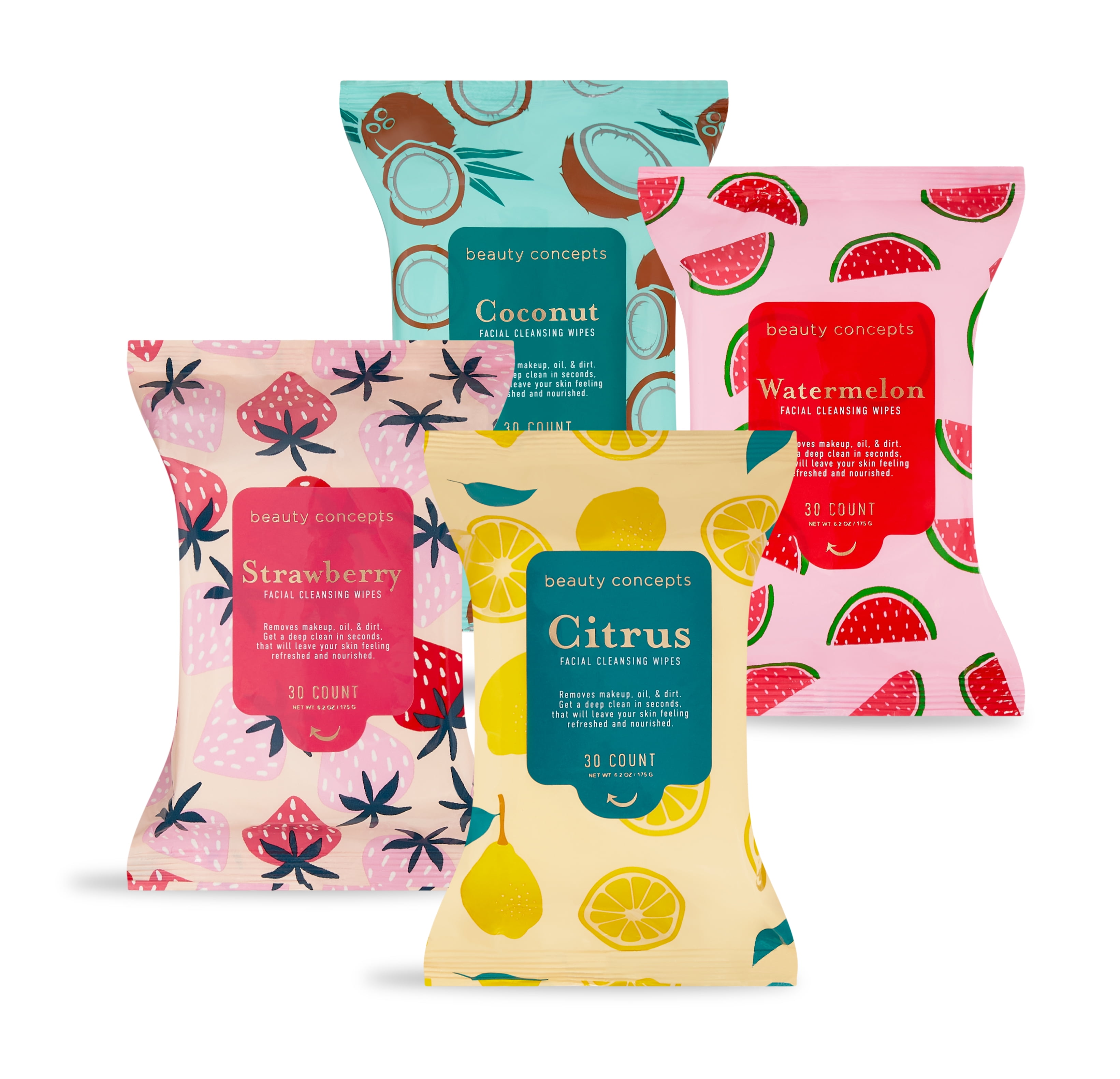 Facial Wipe Set 4 Packs, Soft and Hydrating Facial Cleansing Wipes by