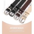 thumbnail image 4 of 2 Paquets De Ceinture En Cuir Denim Pour Femme (noir Et Marron, 120 Cm De Long) Ceinture Pour Femme En Cuir Tendance, Ceinture Dcorative Boucle A, 4 of 5