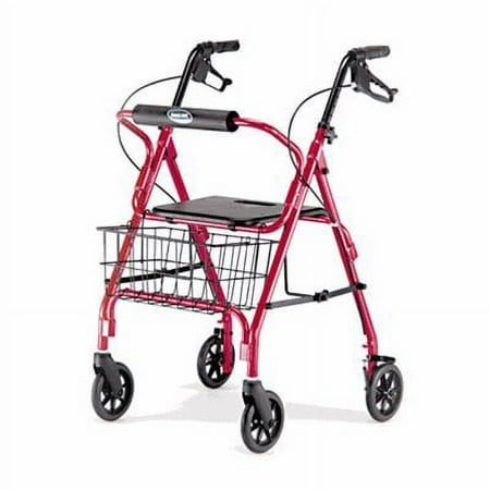 Invacare Red Adult Rollator with Basket