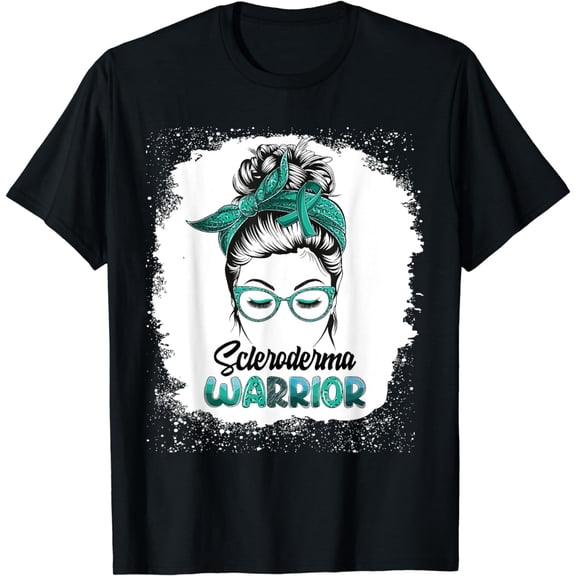 Scleroderma Warrior Bleached Messy Bun Survivor Believe T-Shirt