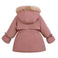 thumbnail image 4 of Odeerbi Toddler Baby Girls Cute Fashion Solid Color Winter Hoodie Keep Warm Cotton Clothes Thick Coat, 4 of 9