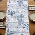 thumbnail image 5 of Blue Grey Leaves 36 Inch Table Runner, Watercolor Branches Vintage Forest Farmhouse Dresser Scarf Cotton & Linen Tablerunner for Dining/Kitchen Island/Holiday Party Décor Small 13" x 36", 5 of 9