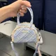 thumbnail image 3 of Bolsos de mano a cuadros azules MBTI para mujer, pequeños y bonitos bolsos de hombro con lazo, diseño de moda, estilo Harajuku, estilo literario Kawaii, monedero para mujer, 3 of 5