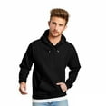 thumbnail image 2 of Men’s Hoodie Classic Red Pullover Sweatshirt Soft Fleece Adjustable Drawstring Hood Kangaroo Pocket Fall Winter Men Clothing,Size S-4XL, 2 of 5