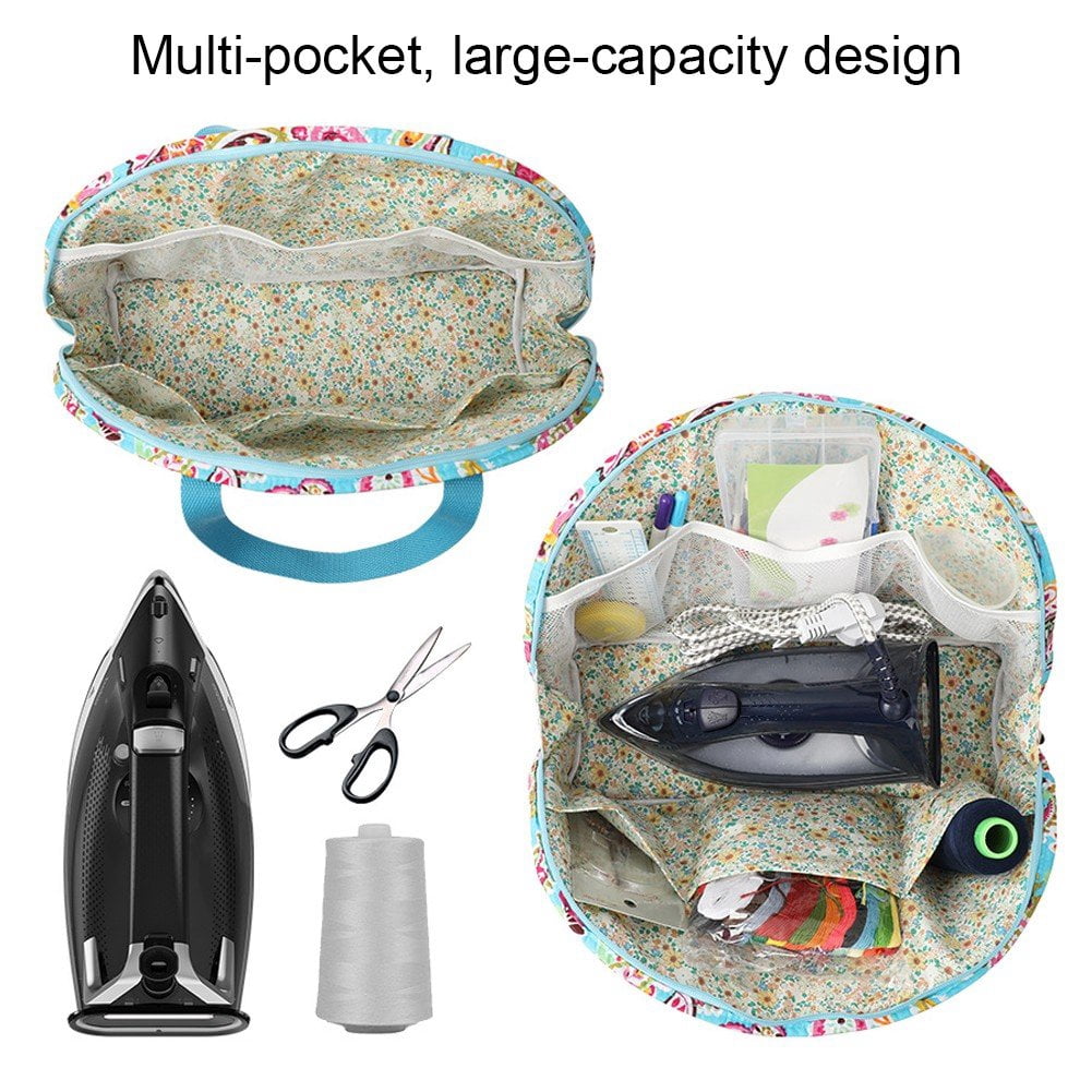 Portable Crochet Bag with Handle Crochet Tote Bag Travel Yarn Organiser Knitting Tools Accessories for Crafting Sewing