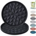 thumbnail image 1 of Xianlin-sous-Verres en Silicone pour Boissons [2 Pack] - Tapis de Tasse pour Protection de Table - Antidérapant, Antiadhésif, Décoration de Table Basse, Excellent Cadeau pour Toute Occasion, Noir, 1 of 4