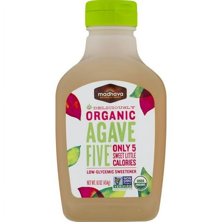 Madhava Organic Agave Five Low-Glycemic Sweetener, 16 oz Bottle