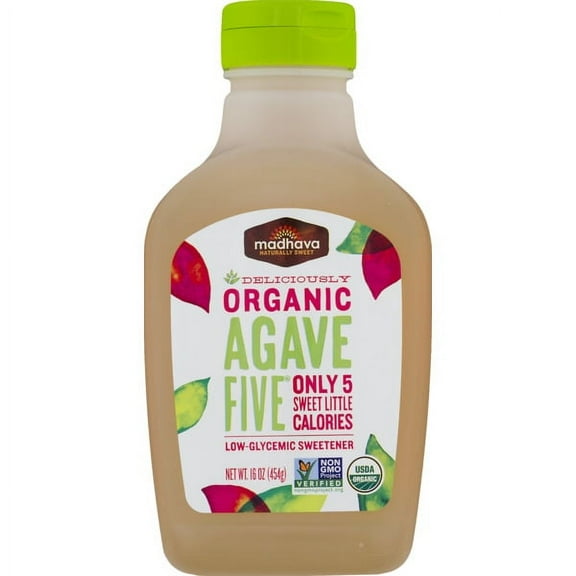 Madhava Organic Agave Five Low-Glycemic Sweetener, 16 oz Bottle