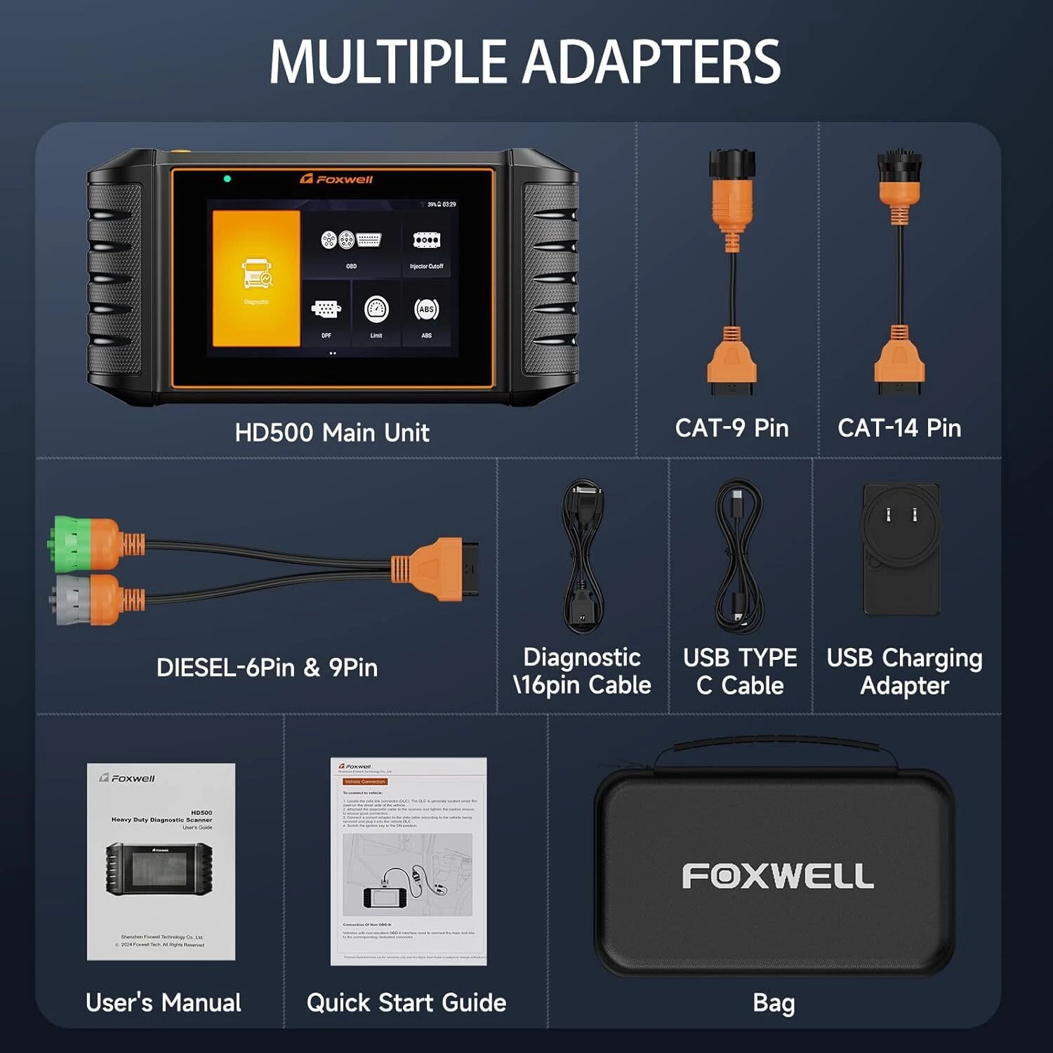 FOXWELL Heavy Duty Truck Scanner with DPF Regen, Full System Diesel Diagnostic Scan Tool for Cummins, Detroit, Caterpillar, Paccar, Hino & More Pickup Semi Trucks