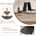 thumbnail image 7 of Ciphrias Black PU Leather Dining Chairs Set of 4 Diamond Tufted Chrome Silver Legs for Kitchen, 7 of 7