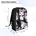 thumbnail image 2 of Kuromi and My Melody Backpack Bookbag Casual Daypack Travel Backpacks for Work Hiking Camping, 2 of 6