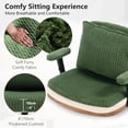 thumbnail image 6 of Nexthro Criss Cross Chair,Cross Legged Chair with Wheels and Arms,27" Wide Seat Office Desk Chair with Flipable Back Cushion,Mid Back Beige Swivel Chair for Home Office,Bedroom Vanity(Green), 6 of 6