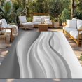 thumbnail image 2 of Gray Striped Outdoor Rug 5x7 Ft - Reversible Patio Rug Outdoor Camping Rugs, Modern Abstract Art Wave Moire Gradient Washable Indoor Outdoor Area Rugs, Non-Slip Outdoor Carpet Runner for Deck/Porch, 2 of 8
