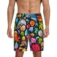 thumbnail image 3 of Lsque Underwater Diving Animals Mens Sleep Pajama Shorts,Short Pajama Pants, Cotton Ultra-Soft Knit-Small, 3 of 9