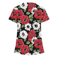 thumbnail image 4 of ATENAR T Shirts for Women V Neck Printed Tops for Women Soft Tee Red XL, 4 of 5