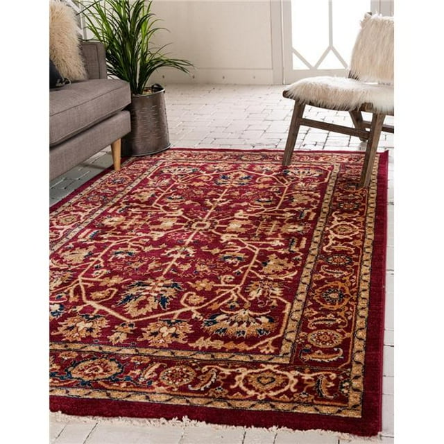 Unique Loom 3144369 8 x 10 ft. Alcott Dorchester Rectangular Rug, Burgundy