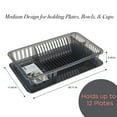 thumbnail image 4 of Kitchen Details Medium Dish Rack with Tray in Smoke Grey 18.11 in x 11.02 in, 4 of 8