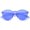 Blue, variant on sunglassLA Unisex One Piece PC Lens Rimless Ultra-Bold Colorful Mono Block Sunglasses (Blue) - 60mm