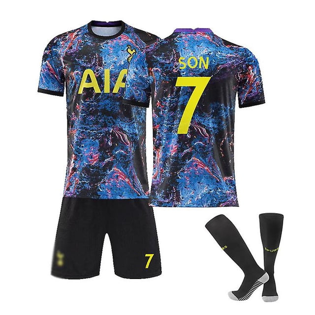Nuevo 2021/2022 Camiseta de fútbol para niños 7 # Son 10 # Kane Star Sky Edition Camisetas de fútbol Traje Pantalones cortos / calcetines Set-B7 Purple-16 BmatwkZeng Bmatwe Jersey