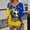 Dark Blue, variant on Women's 2026 Brasil Soccer Shirt V-Neck Football Graphic Tee Oversized Game Day Short Sleeve Top Sky Blue L