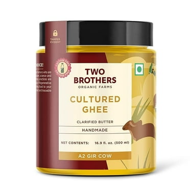 Cultured Ghee, Grass Fed, A2, Non-GMO, Lactose-Free, Keto Friendly from Two Brothers Organic Farms (16 fl oz)