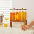 thumbnail image 4 of 2 PCS 1 Gallon Drink dispenser, Glass Beverage Dispenser With Wood Stand, Large Water Drink Dispensers for Parties With Stainless Steel Spigot, Ideal for Lemonade,Juice, Tea, and Party Drinks, 4 of 7