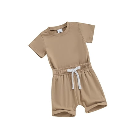 

Baby Shorts Set Summer Short Sleeve Crew Neck T-shirt with Shorts