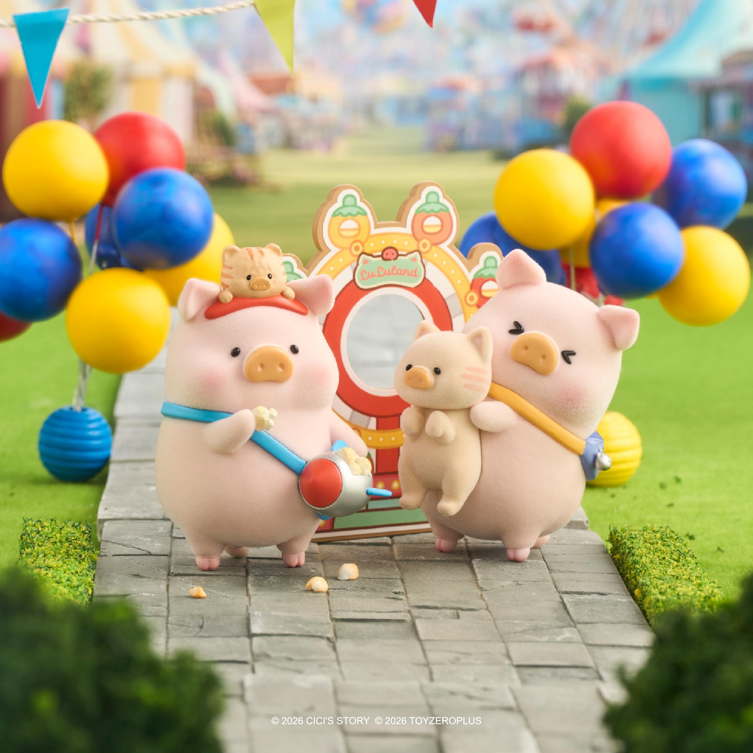 TOYZERO + Lulu The Piggy Blind Box Figures - LuLuLand Series Blind Boxes Cute Animal Figurines Mystery Box Collectibles Home Decorations Holiday Birthday Gifts, Single Box