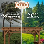 Backyard Discovery Ashland 14x10 Cedar Wood Outdoor Pergola Kit, Trellis Roof, Bar Top
