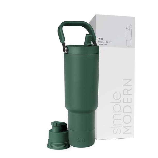 Botella de agua Simple Modern Trek Pivot 1.2 L con mango Forest
