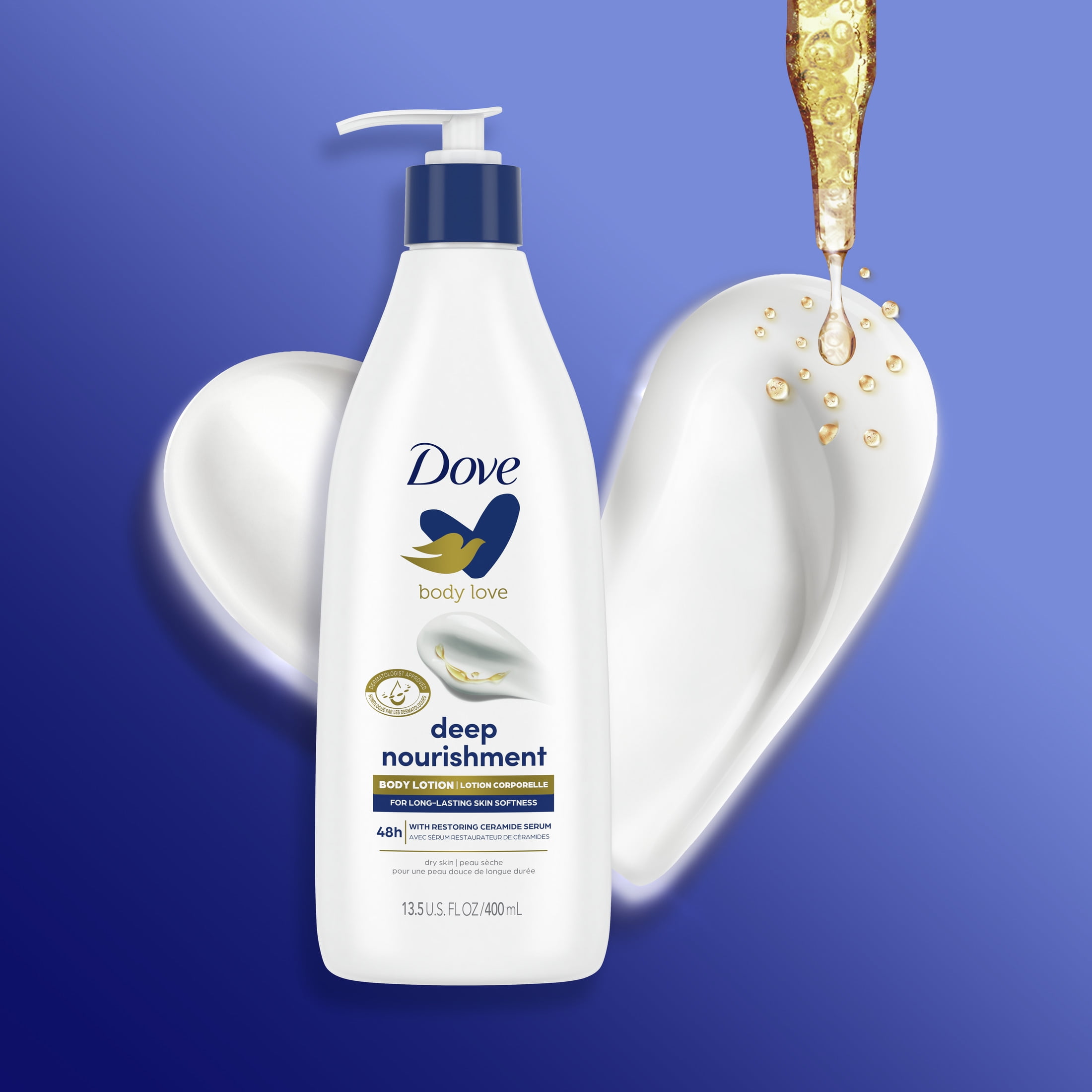 Dove Body Love Intense Care Non Greasy Body Lotion Cream Oil, 13.5 fl oz