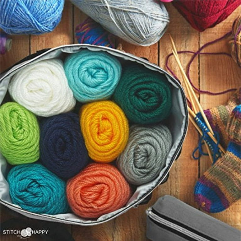 Yarn Caddy Large Size Yarn Storage Organizer for Yarn Skeins-Organizer for  Crochet Hooks Knitting Needles Other Accessories (Flower-Grey)